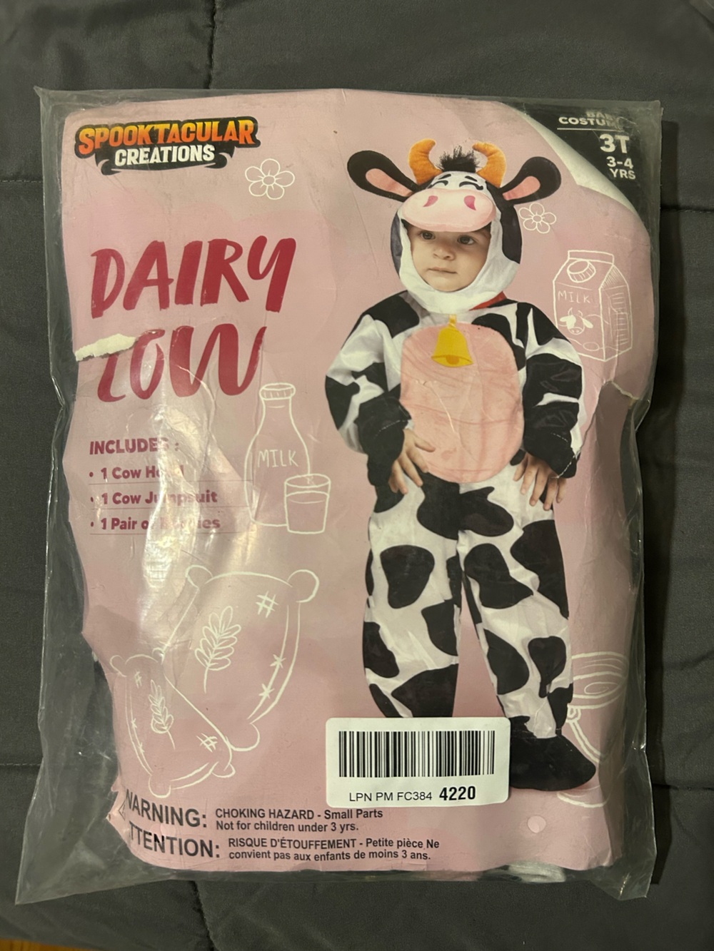 Spooktacular Creations Kids 'Dairy Cow' Halloween Costume - Pink & Black